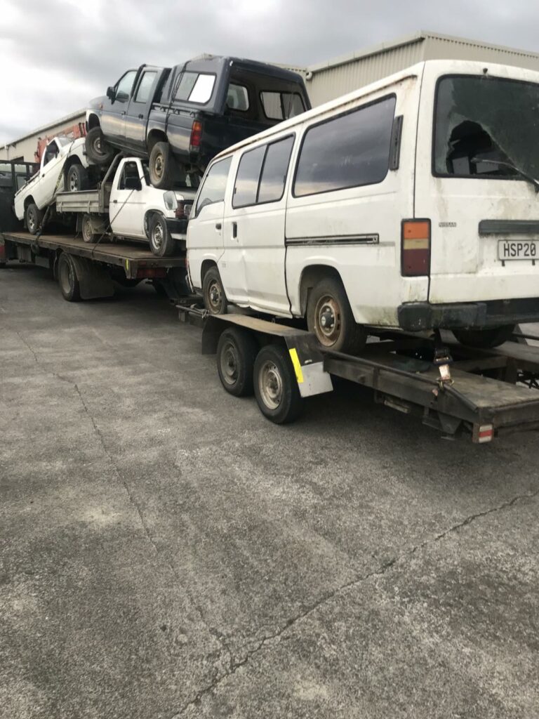 5 cars on truck